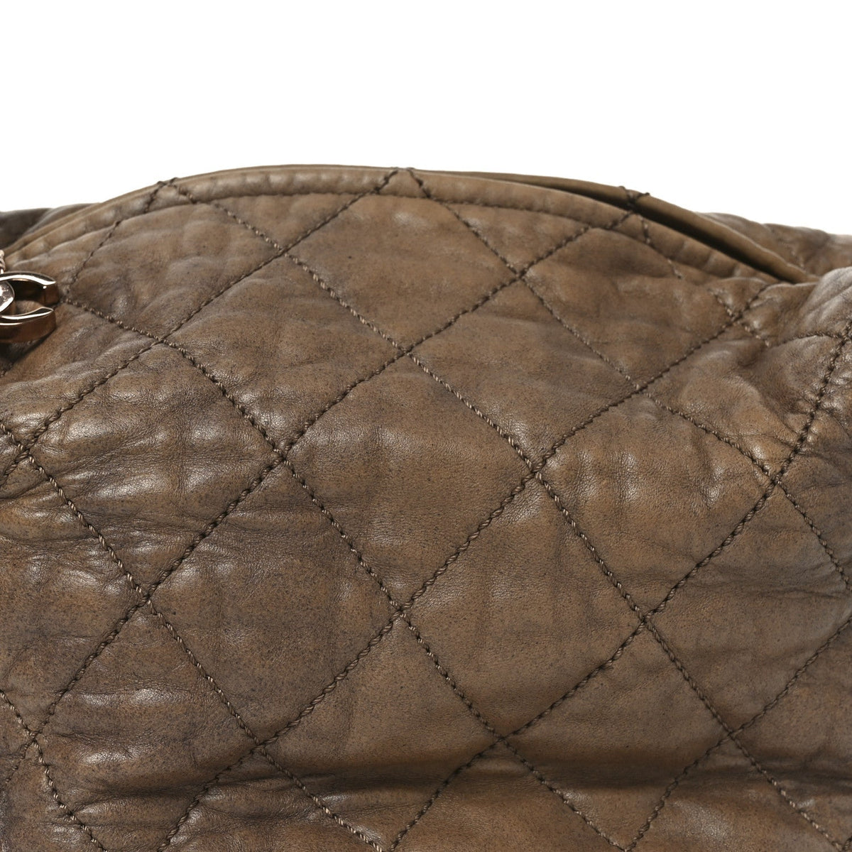 Lambskin Quilted Cloudy Bundle Hobo Beige