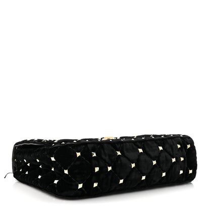 Velvet Small Rockstud Spike Shoulder Bag Black