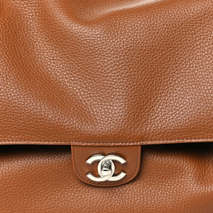 Grained Calfskin Souplissimo Maxi Flap Camel