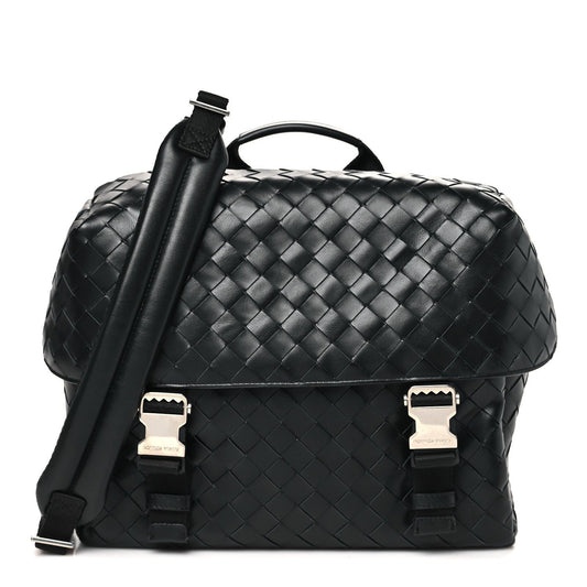 Nappa Intrecciato Postino Messenger Black