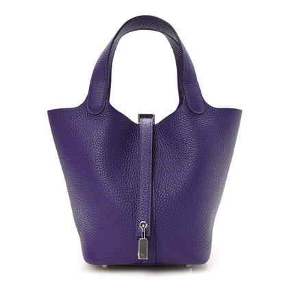 Taurillon Clemence Picotin Lock 18 PM Purple