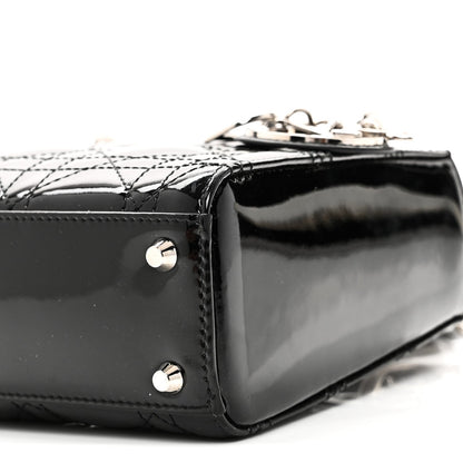 Patent Cannage Mini Lady Dior Black
