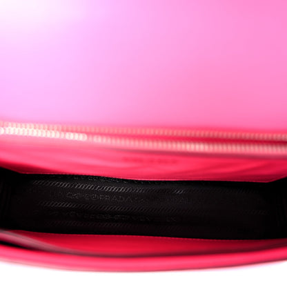 Saffiano City Calfskin Studded Large Elektra Shoulder Bag Fuchsia Black