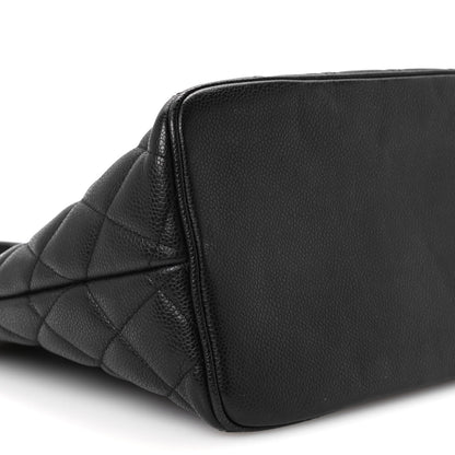 Caviar Quilted Medallion Tote Black