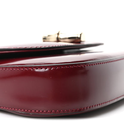 Shiny Calfskin Small Bamboo Night Bag Rosso Ancora
