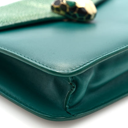 Galuchat Calfskin Serpenti Forever Crossbody Bag Green