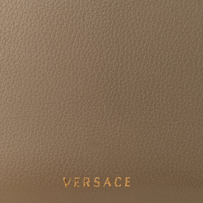 Grained Calfskin La Medusa Flap Shoulder Bag Taupe