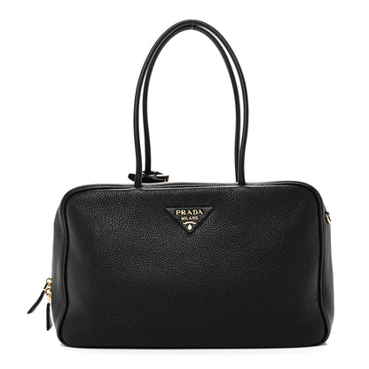 Vitello Daino Soft Large Top Handle Bag Black