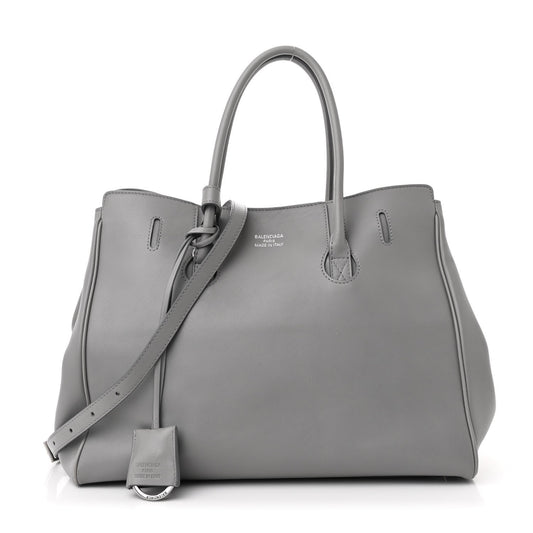 Smooth Calfskin Small Hampton Carry All Bag Grey