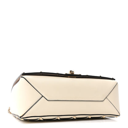 Smooth Calfskin Quilted Beehive Shoulder Bag Light Ivory