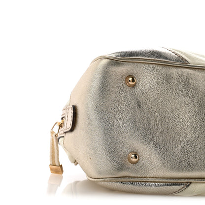 Goatskin Small Capri Bowler White Gold
