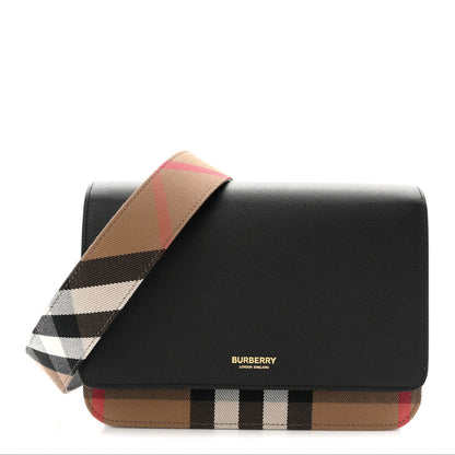 Derby Calfskin House Check Mackford Crossbody Bag Black