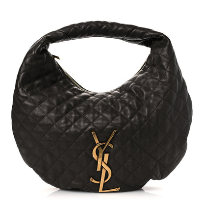 Lambskin Quilted Maxi Icare Shopping Hobo Light Musk