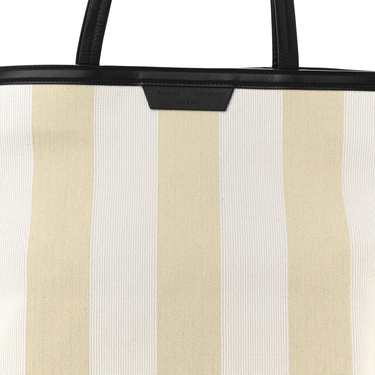Canvas Striped Days Tote Resin White