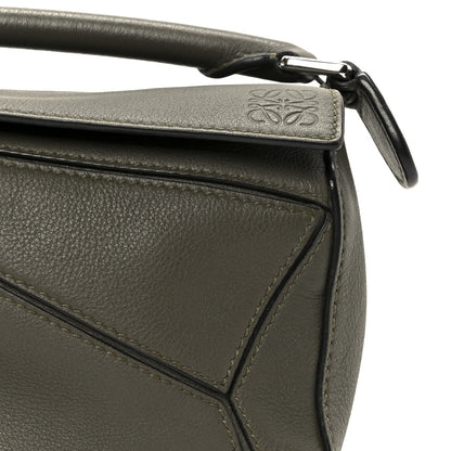 Calfskin Mini Puzzle Bag Khaki Green