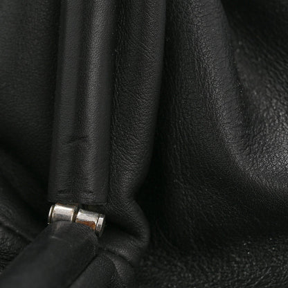 Smooth Butter Calf The Pouch Oversized Clutch Black
