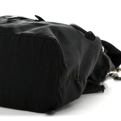 Tessuto Nylon Vela Chain Backpack Black