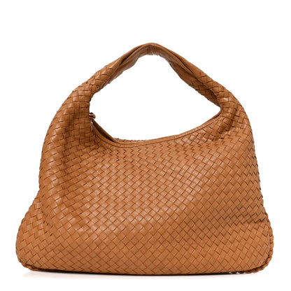 Nappa Intrecciato Large Veneta Hobo Caramel