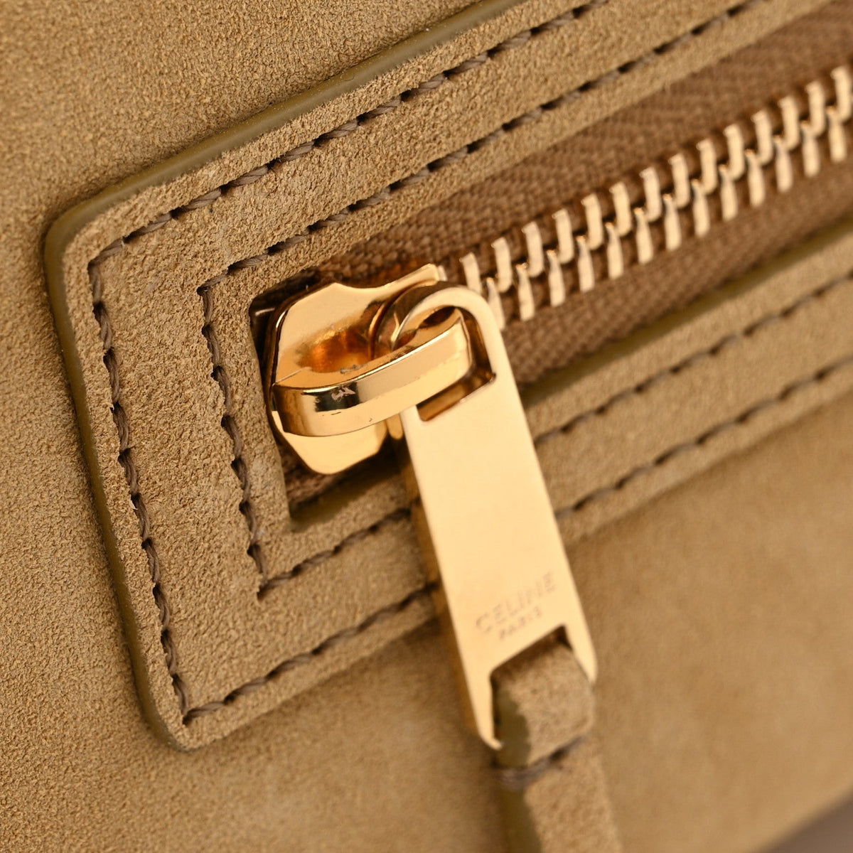 Suede Calfskin Medium New Luggage Beige