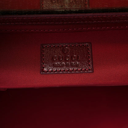 GG Supreme Monogram Ancora Calfskin Vanity Cosmetic Case Beige Ebony Rosso