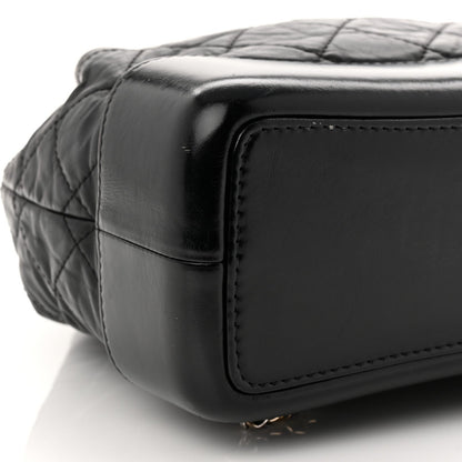 Aged Calfskin Quilted Small Gabrielle Backpack Black