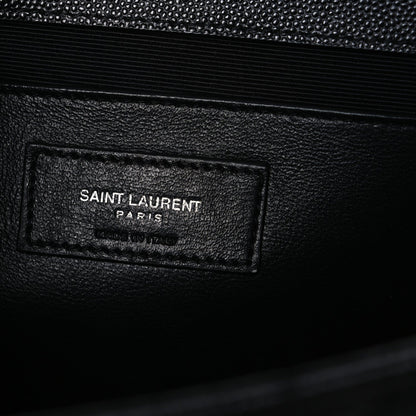 Grain De Poudre Textured Mixed Matelasse Triquilt Medium Monogram Satchel Black