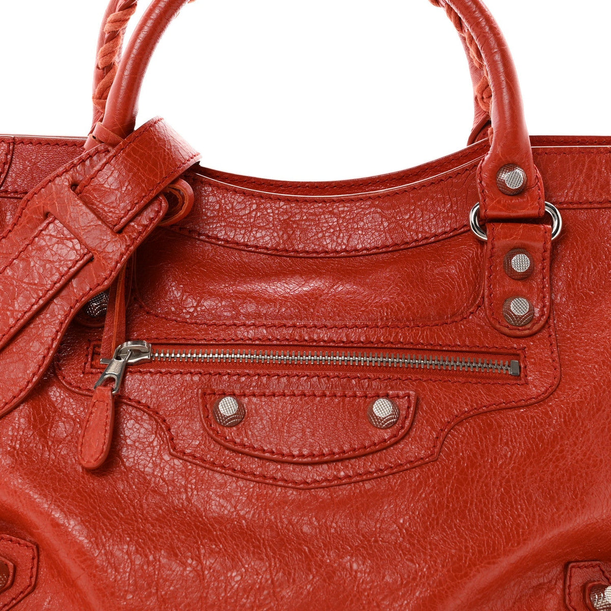 Agneau Giant 12 Silver Hardware City Rouge Ambre