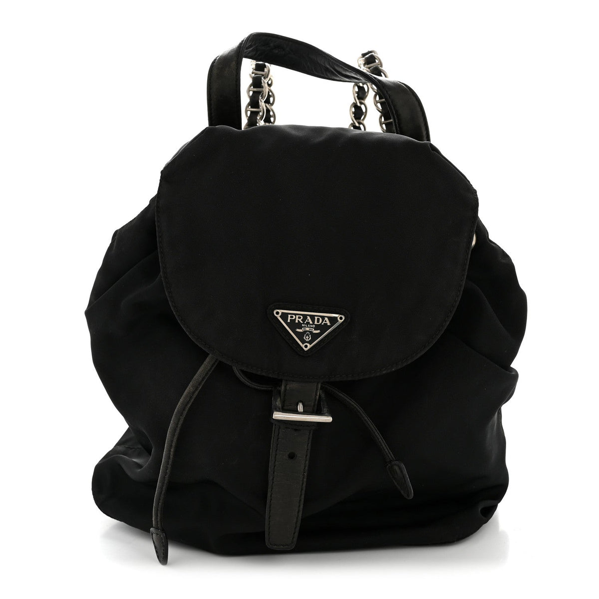 Tessuto Nylon Vela Chain Backpack Black