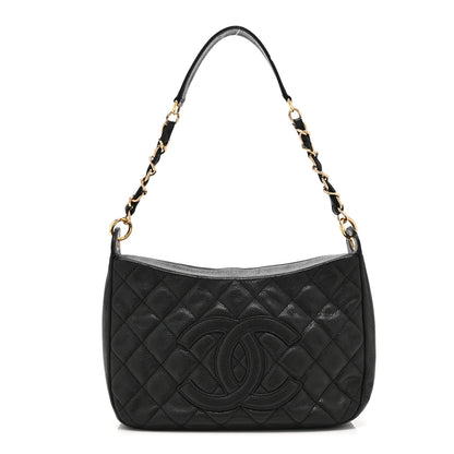 Caviar Quilted Timeless CC Shoulder Bag Black