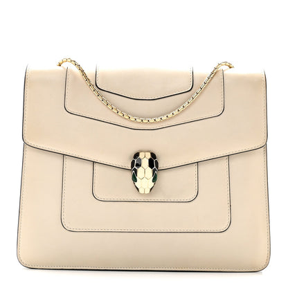 Calfskin Serpenti Forever Crossbody Bag White Agate