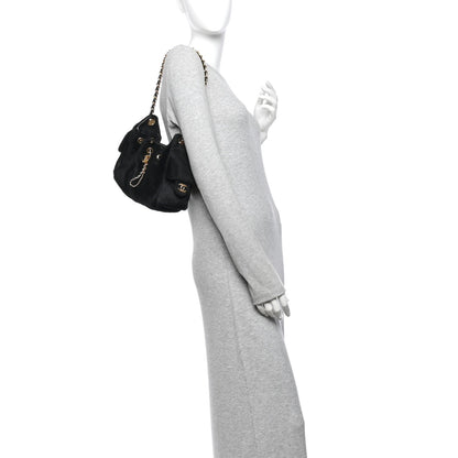 Pony Hair Mini Chanel 25 Handbag Black