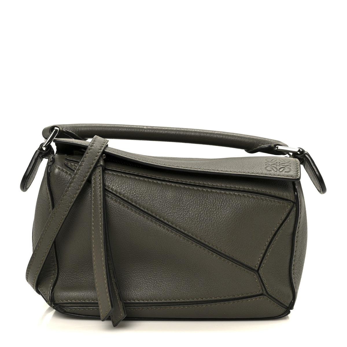 Calfskin Mini Puzzle Bag Khaki Green