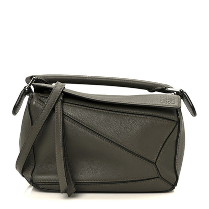 Calfskin Mini Puzzle Bag Khaki Green