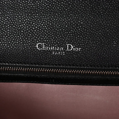 Grained Calfskin Medium Diorama Flap Bag Black