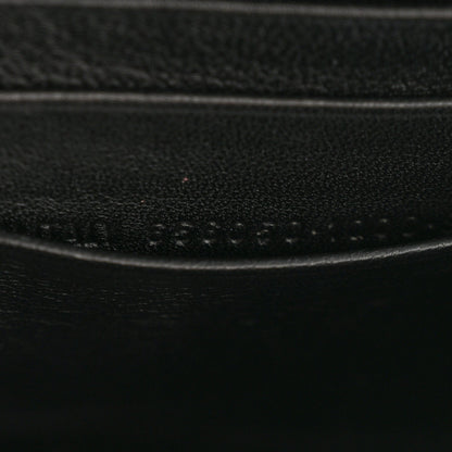 Shiny Calfskin Monochrome Crocodile Embossed Hourglass Chain Bag Black