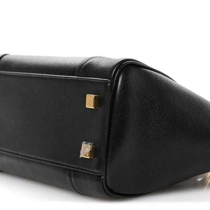 Supple Shiny Lambskin Little New Luggage Black