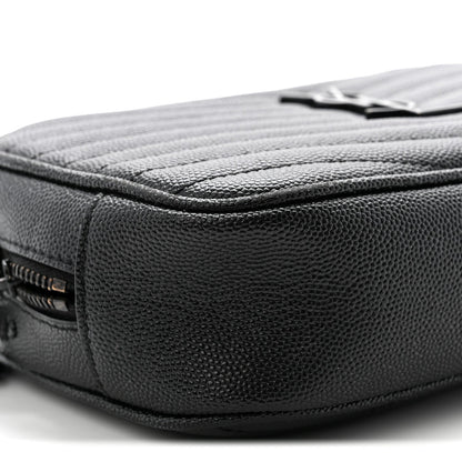 Grain De Poudre Matelasse Monochrome Monogram Mini Lou Camera Bag Black