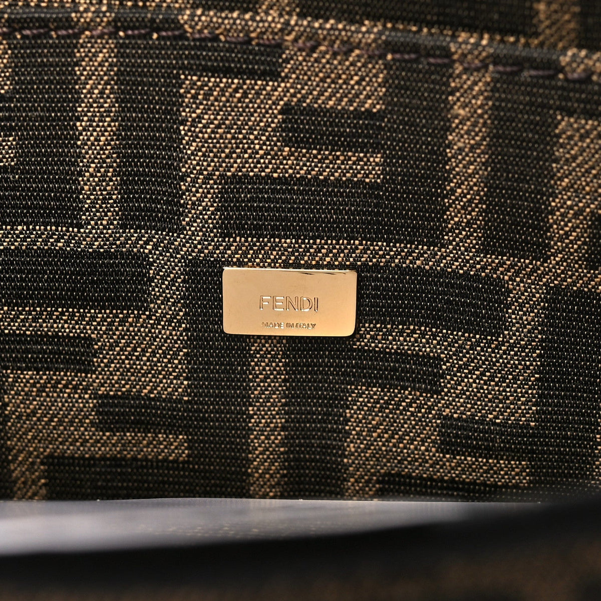 Fabric Jacquard FF 1974 Mini Baguette Tobacco Moro Black
