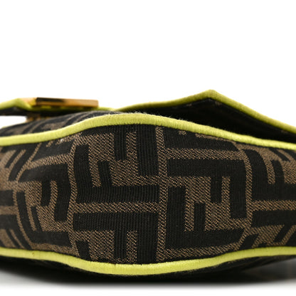 Fabric Jacquard FF 1974 Large Baguette Tobacco Moro Giallo Fluo
