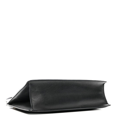 Smooth Calfskin Medium Clasp Shoulder Bag Black