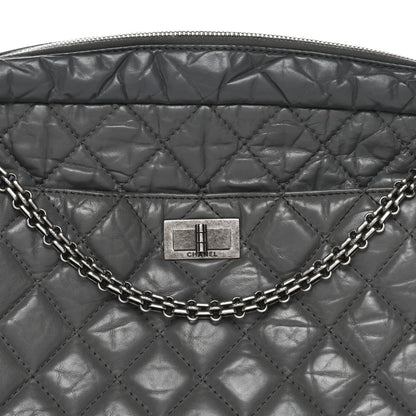 Aged Calfskin Quilted Large Reissue Camera Case Grey