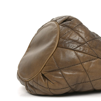 Lambskin Quilted Cloudy Bundle Hobo Beige