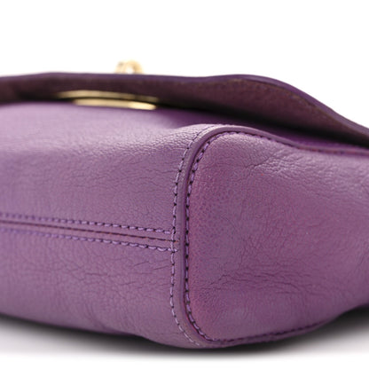 Small Classic Grain Calfskin Small Lily Flap Heather