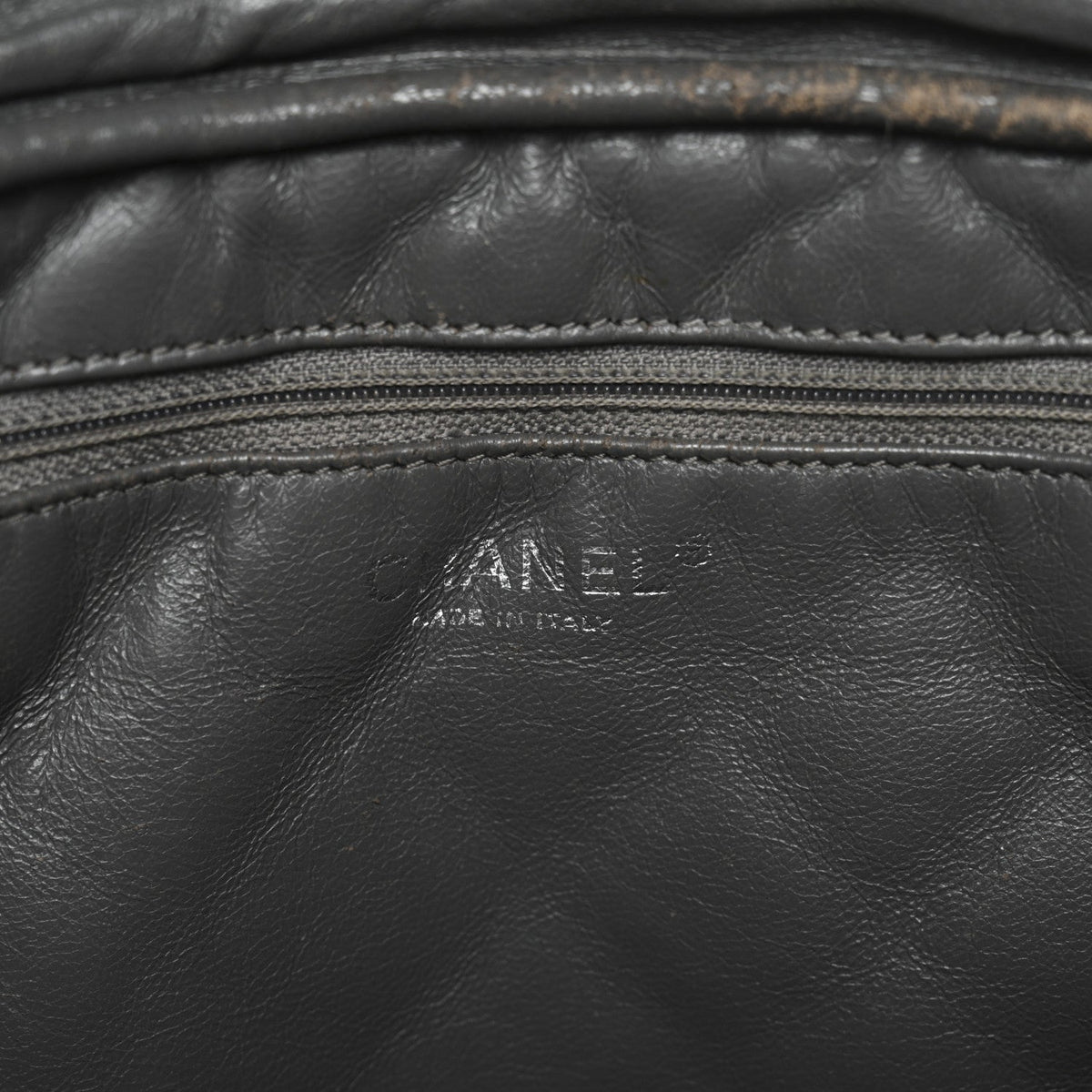 Aged Calfskin Quilted Large Reissue Camera Case Grey