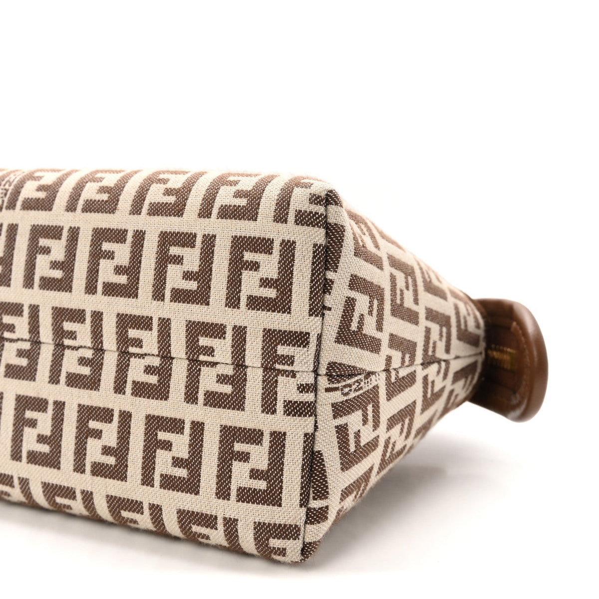 Vitello Grace Jacquard FF Mini By The Way Top Handle Boston Bag  Gianduia Panna