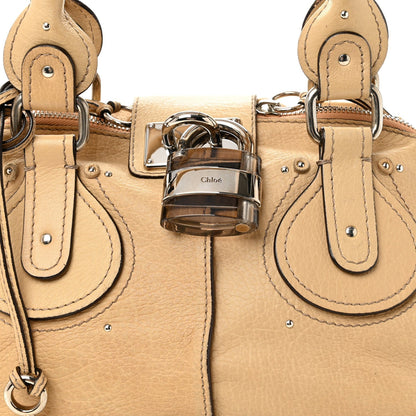 Calfskin Medium Paddington Satchel Taupe