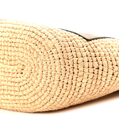 Calfskin Raffia Paulas Ibiza Pochette Bag Natural Tan