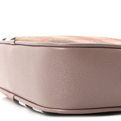 Calfskin House Check Large Camera Bag Grey Mink