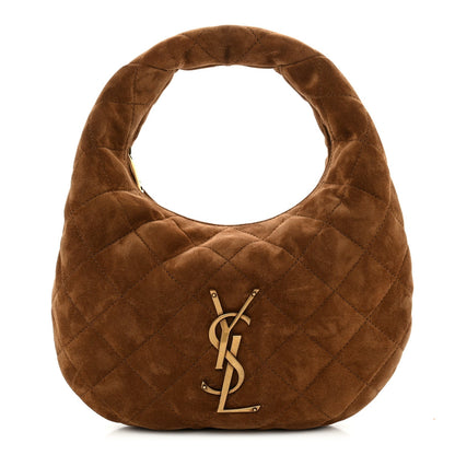 Suede Quilted Icarino Bag Cognac